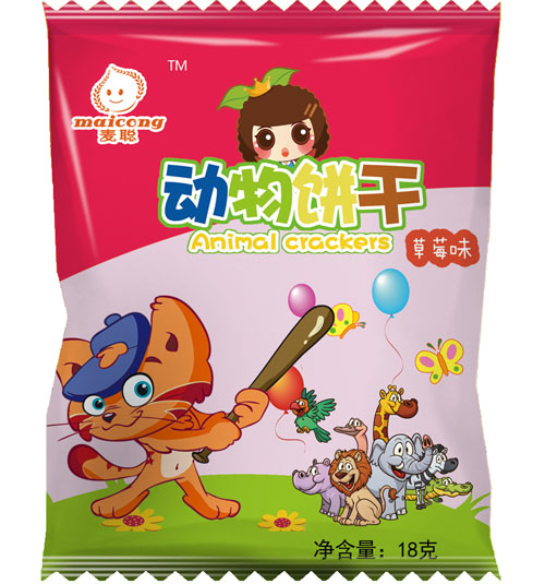 麦聪动物饼干草莓味袋装18g