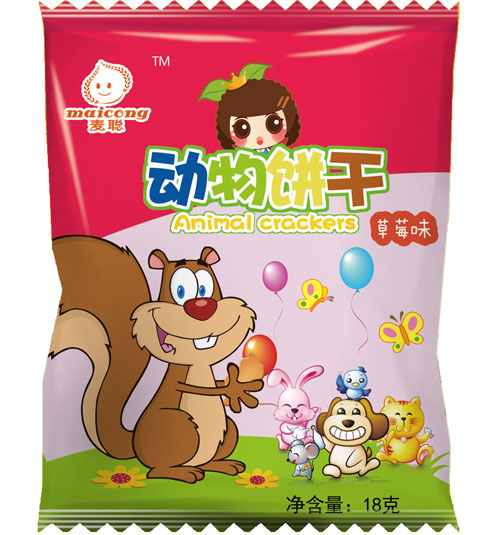 麦聪动物饼干草莓味袋装