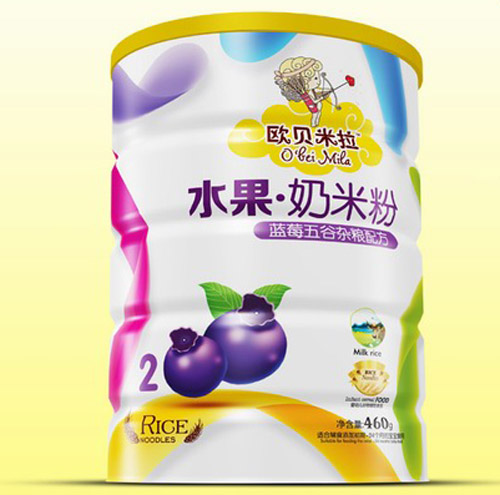 欧贝米拉蓝莓五谷杂粮奶米粉铁听