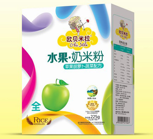 欧贝米拉苹果胡萝卜蔬菜奶米粉盒装