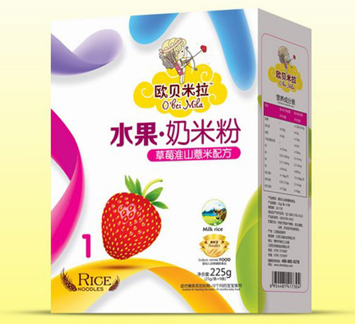 欧贝米拉草莓淮山薏米奶米粉盒装