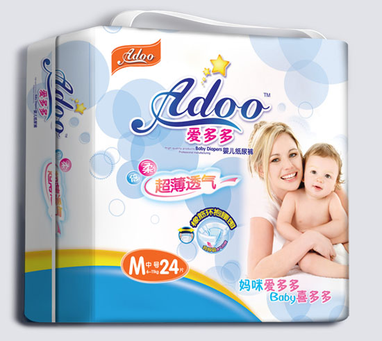 爱多多超薄透气婴儿纸尿裤M码24片