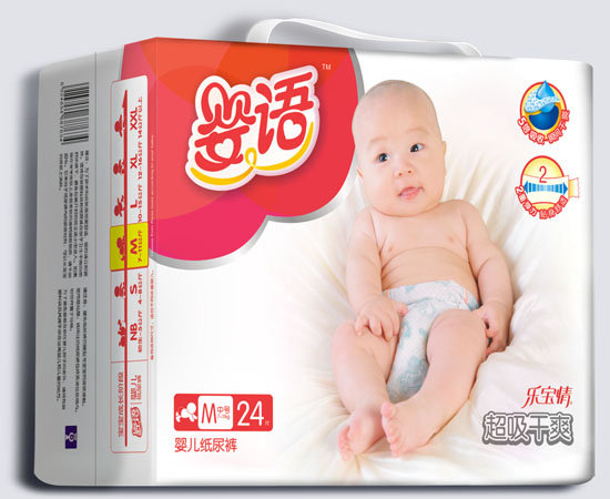 婴语超吸干爽婴儿纸尿裤M码24片