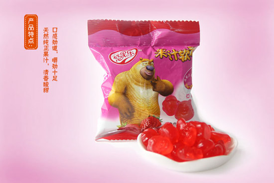 熊出没25g五连包果汁软糖草莓味