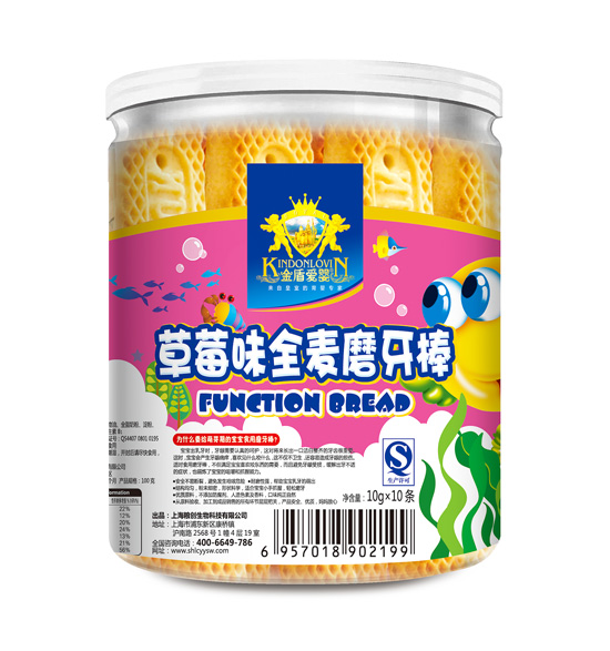金盾爱婴草莓味全麦磨牙棒