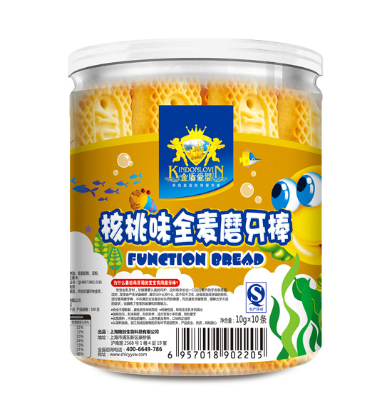 金盾爱婴核桃味全麦磨牙棒