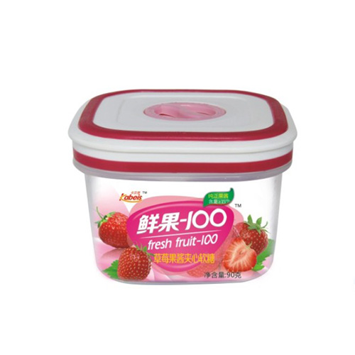 90克卡贝思鲜果100草莓味果酱夹心软糖
