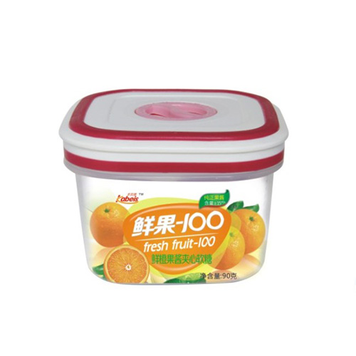 90克卡贝思鲜果100鲜橙味果酱夹心软糖
