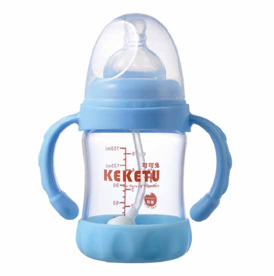 可可兔宽口玻璃奶瓶150ml