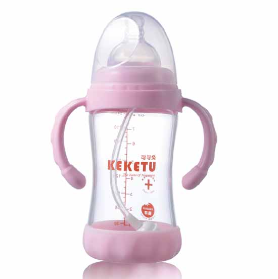 可可兔宽口玻璃奶瓶240ml