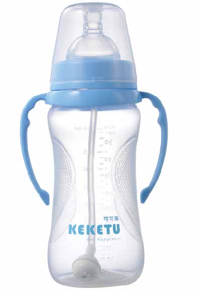 可可兔PP宽口防滑带柄240ml
