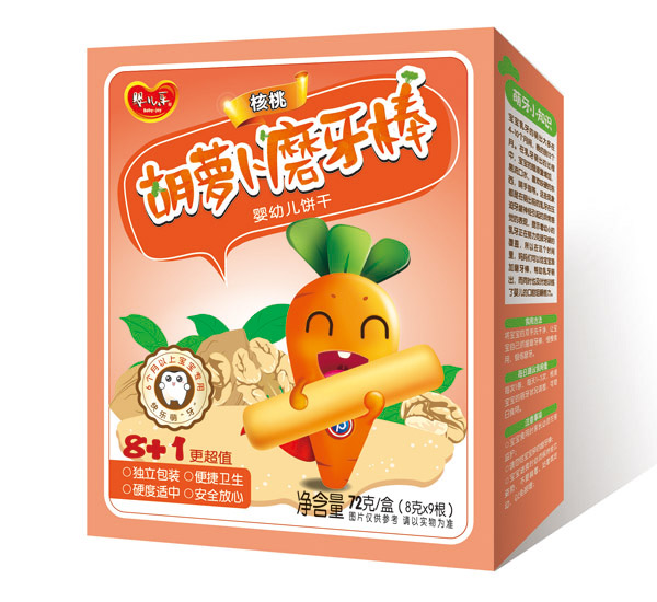 婴儿乐核桃胡萝卜磨牙棒