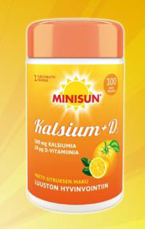Minisun钙+维生素D3咀嚼片香橙口味