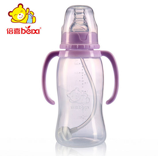 倍喜标口直身PP奶瓶240ML（紫色）
