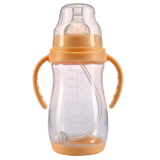 倍喜宽口弧形PP奶瓶300ML（杏色）