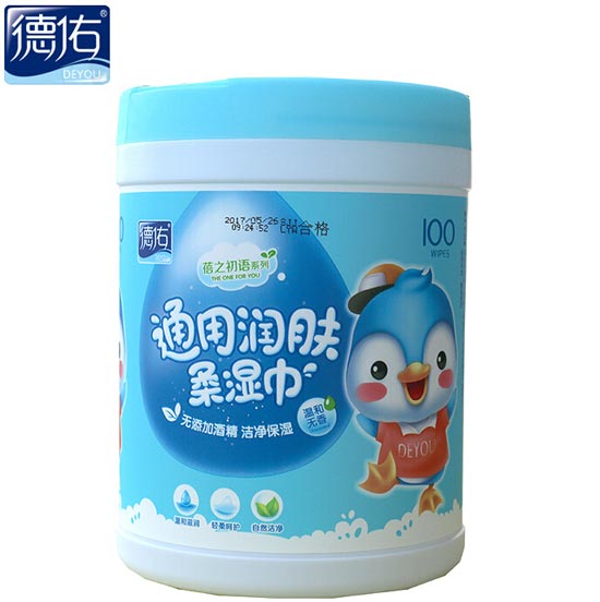 德佑润肤柔一次性宝宝湿巾100抽