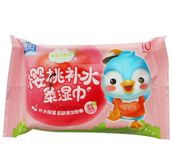 德佑一次性婴儿樱桃补水湿巾10片