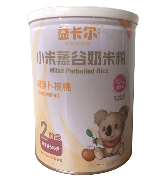 益卡尔胡萝卜核桃小米蒸谷奶米粉