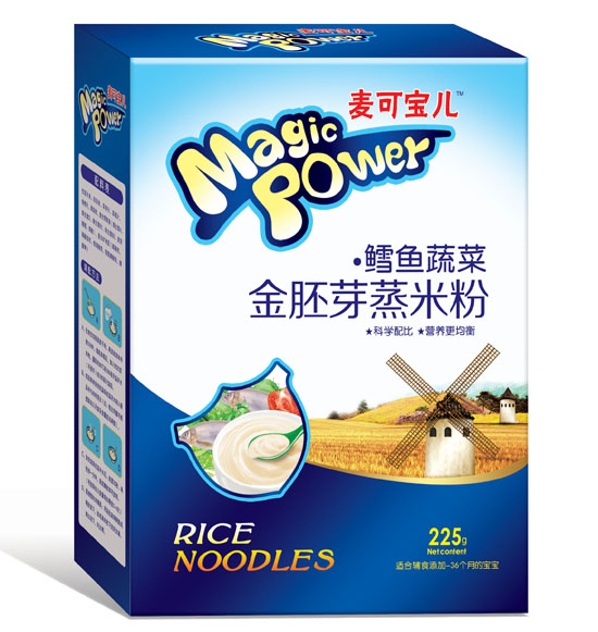 麦可宝儿鳕鱼蔬菜金胚芽蒸米粉盒装