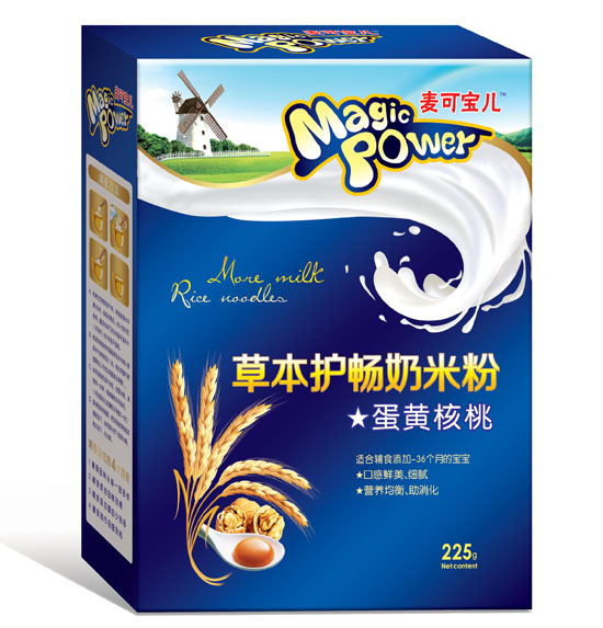 麦可宝儿蛋黄核桃草本护畅奶米粉盒装
