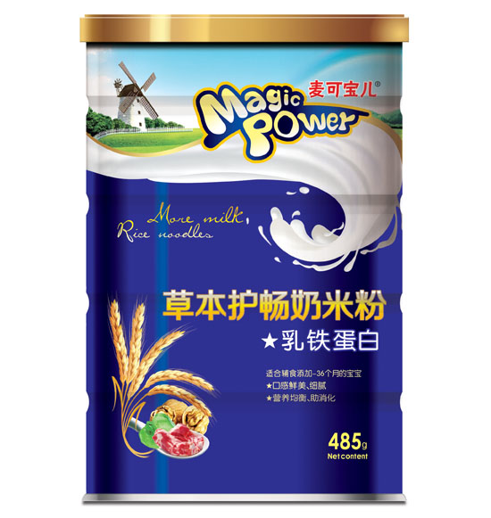 麦可宝儿乳铁蛋白草本护畅奶米粉铁罐装