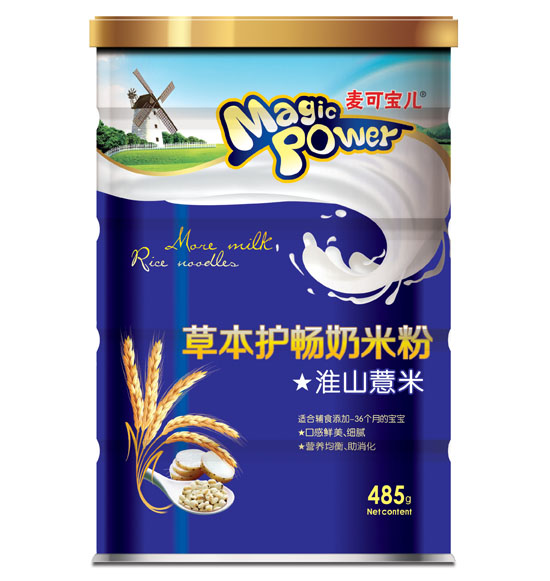 麦可宝儿淮山薏米草本护畅奶米粉铁罐装