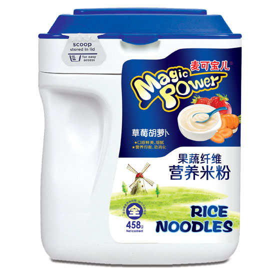 麦可宝儿草莓胡萝卜果蔬纤维营养米粉