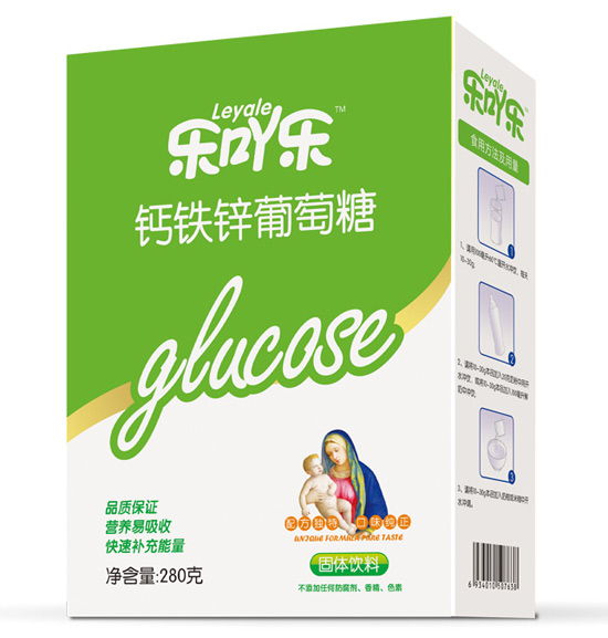 乐吖乐钙铁锌葡萄糖280g盒装