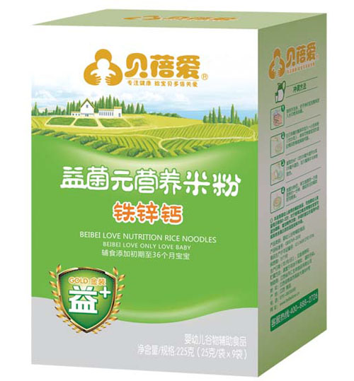 贝蓓爱益菌元铁锌钙米粉盒装