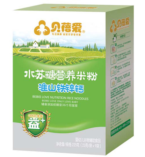 贝蓓爱水苏糖淮山铁锌钙米粉盒装