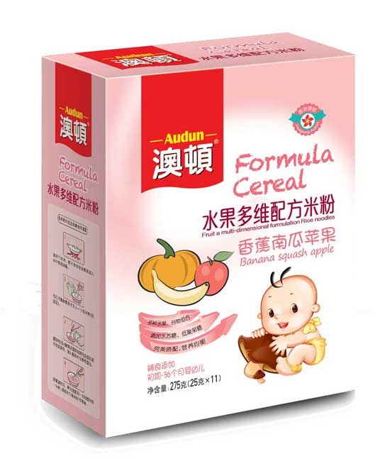  澳顿香蕉南瓜苹果水果米粉(盒)