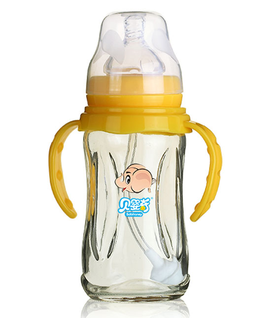 贝婴奇新款菱形钛金玻璃奶瓶240ML