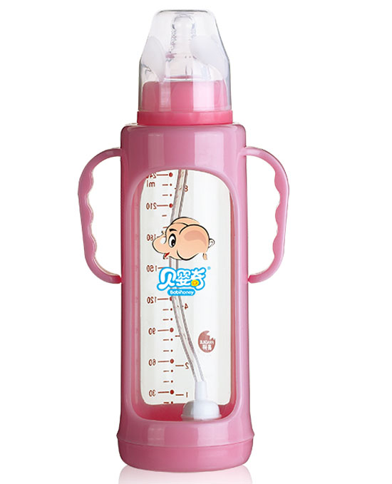 贝婴奇标口防爆晶钻玻璃奶瓶240ML