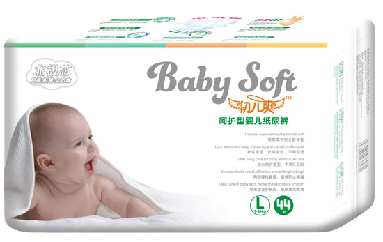 初儿爽北极芯呵护型婴儿纸尿裤L码44片