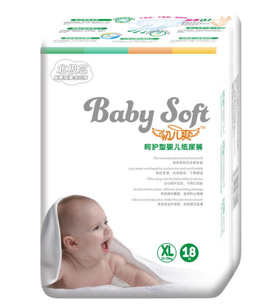 初儿爽北极芯呵护型婴儿纸尿裤XL码18片
