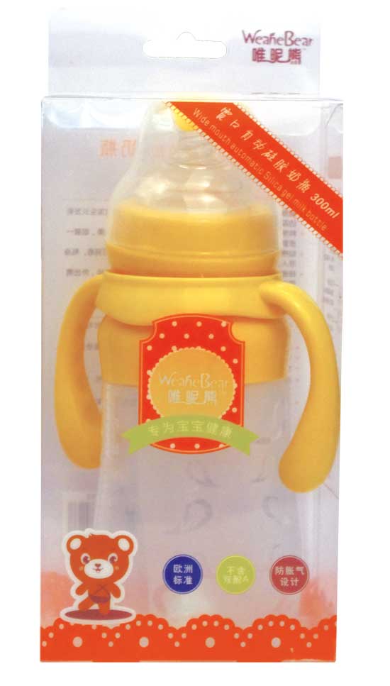 唯昵熊宽口自动硅胶300ml奶瓶