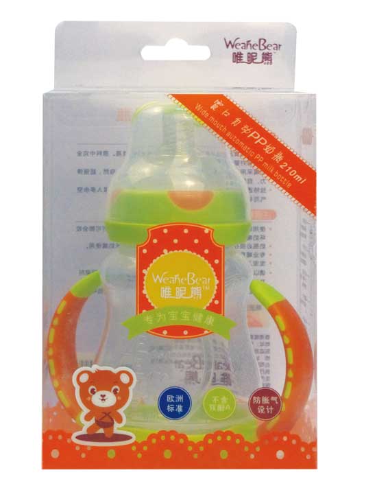 唯昵熊宽口自动210ml奶瓶