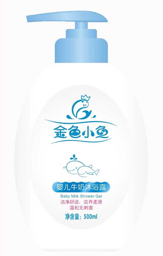 金色小鱼500ml婴儿牛奶沐浴露