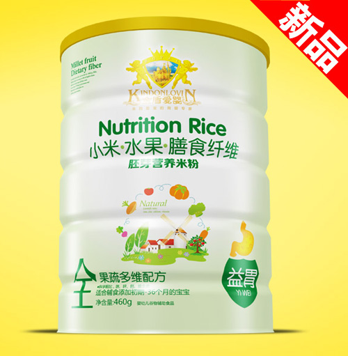 复件金盾爱婴小米水果膳食纤维全果蔬多维配方胚芽营养米粉（听）
