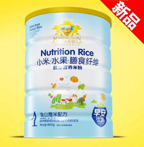 复件金盾爱婴小米水果膳食纤维淮山薏米配方胚芽营养米粉（听）