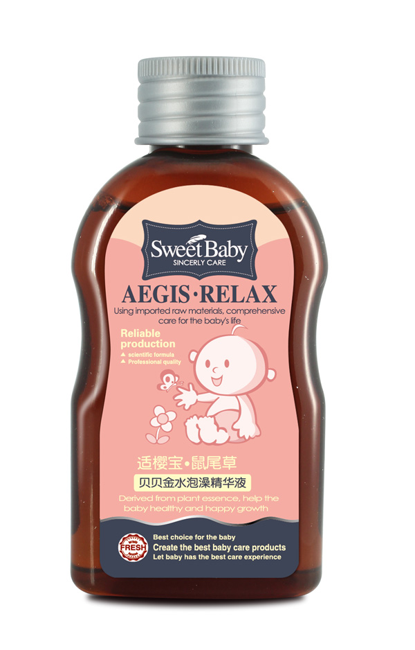 适樱宝鼠尾草贝贝金水泡澡精华液贴标