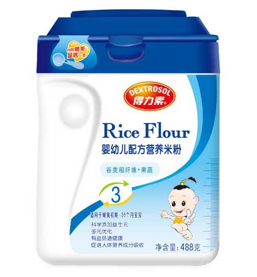  得力素谷类粗纤维果蔬婴幼儿配方营养米粉2段