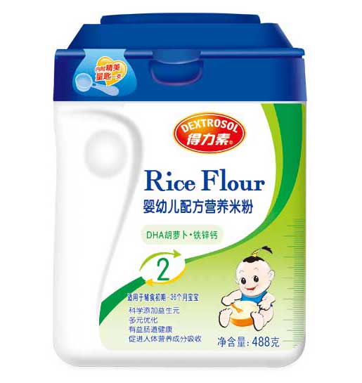 得力素DHA胡萝卜铁锌钙婴幼儿配方营养米粉2段