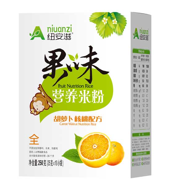  纽安滋胡萝卜核桃配方果味营养米粉（盒）
