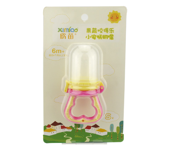 欣苗果蔬咬得乐S型安抚奶嘴玫红色