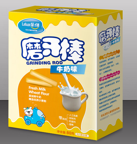 乐伴磨牙棒牛奶味80克