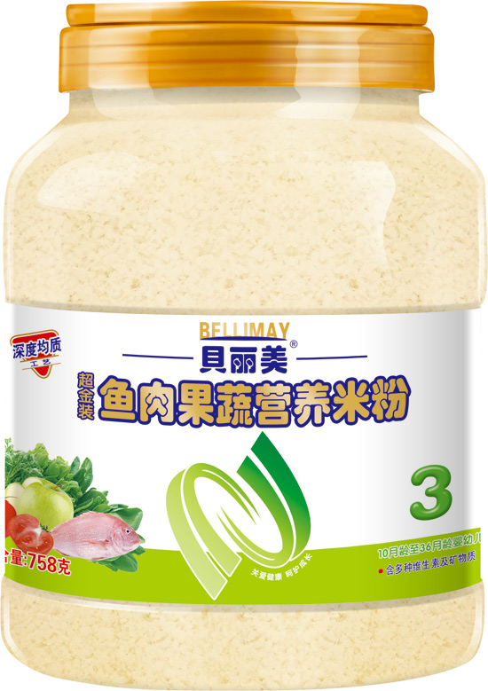 贝丽美果蔬营养米粉758克3段