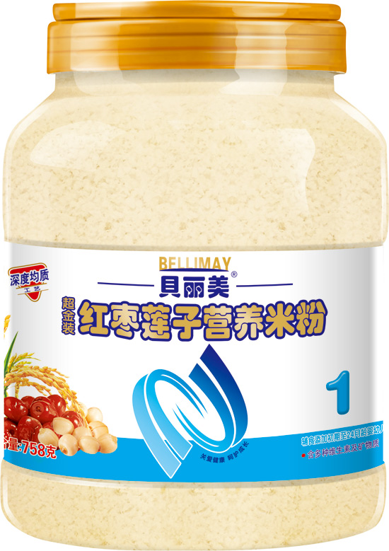 贝丽美红枣莲子营养米粉758克1段