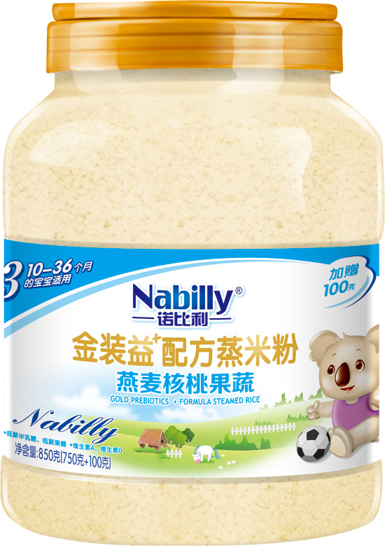诺比利益+配方燕麦核桃果蔬蒸米粉850克