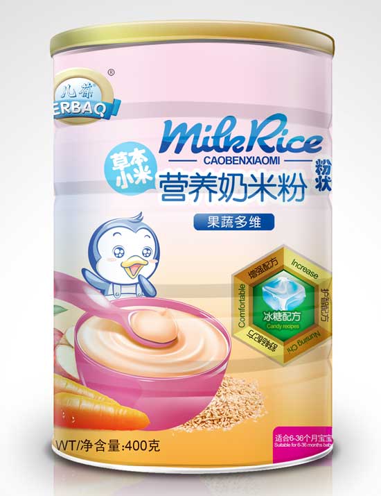 儿葆果蔬多维草本小米营养奶米粉